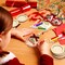 24PCS Christmas Picture Frame Ornaments for Christmas Tree, DIY Unfinished Wooden Photo Frame with Beads Bowknot and Colored Markers to Paint, Decorative Hanging Ornaments for Xmas Tree Decor